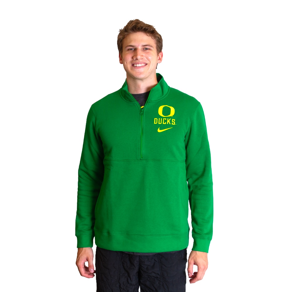 Classic Oregon O, Nike, Green, Pullover, Cotton Blend, Men, 1/4-zip, 798511